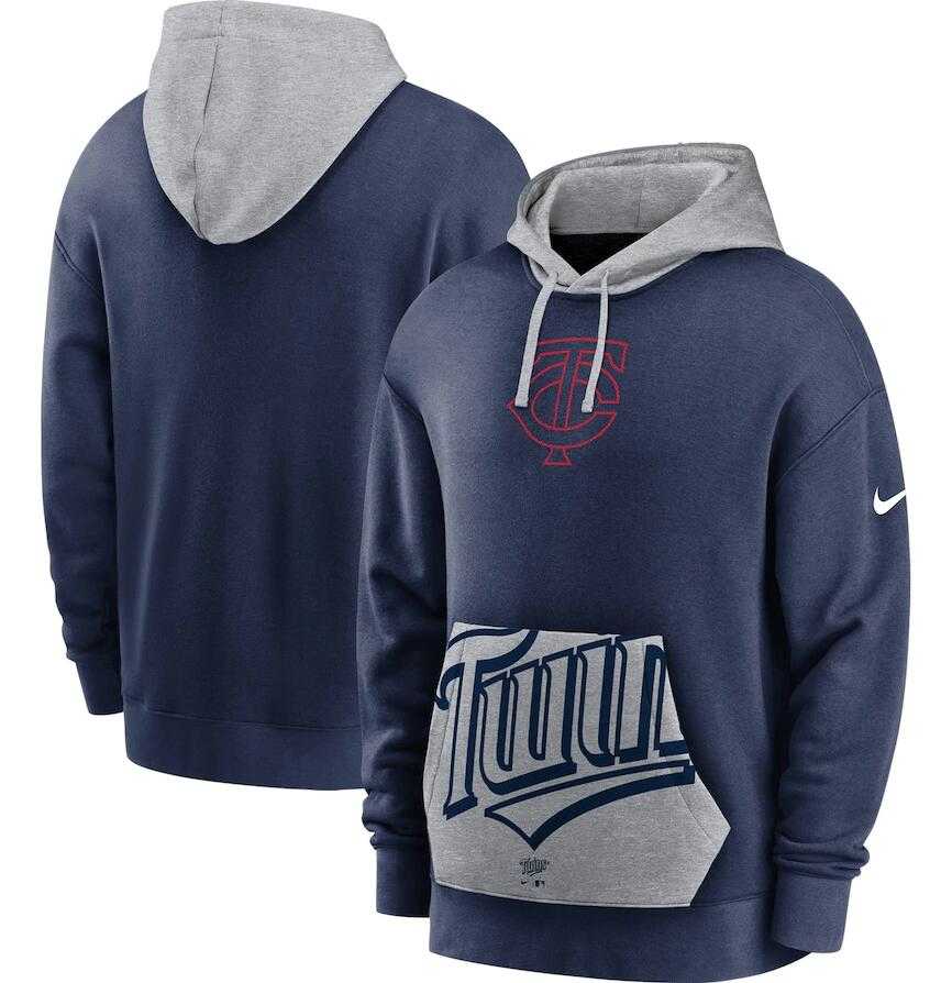 Men's Minnesota Twins Nike Navy Gray Heritage Tri Blend Pullover Hoodie,We sell and wholesale Men's Minnesota Twins Nike Navy Gray Heritage Tri Blend Pullover Hoodie on line form chian!